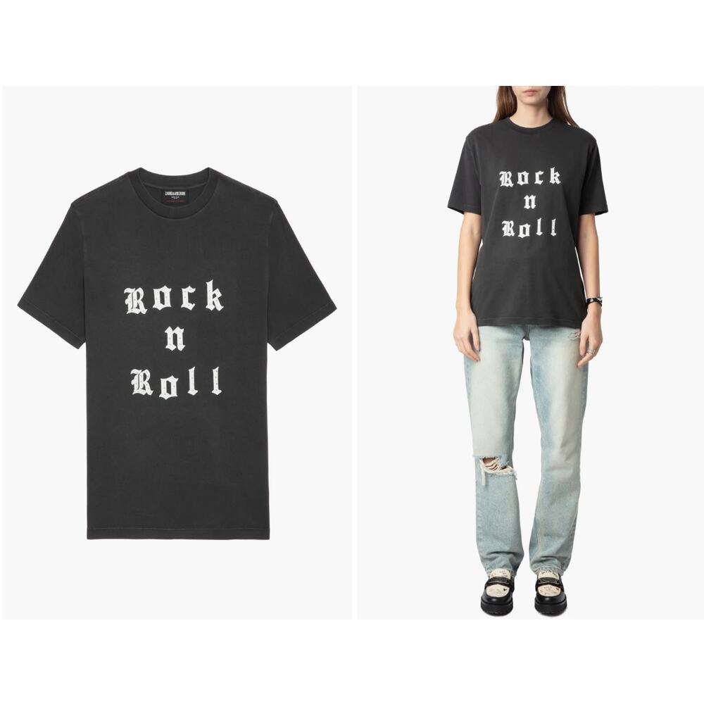 Zadig & Voltaire Edwin Rock 'N' Roll Carbone Rockabilly Graphic T-Shirt Size XS